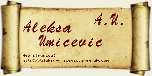 Aleksa Umićević vizit kartica